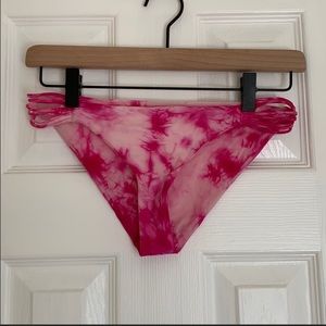 Pink tie dye bikini bottom